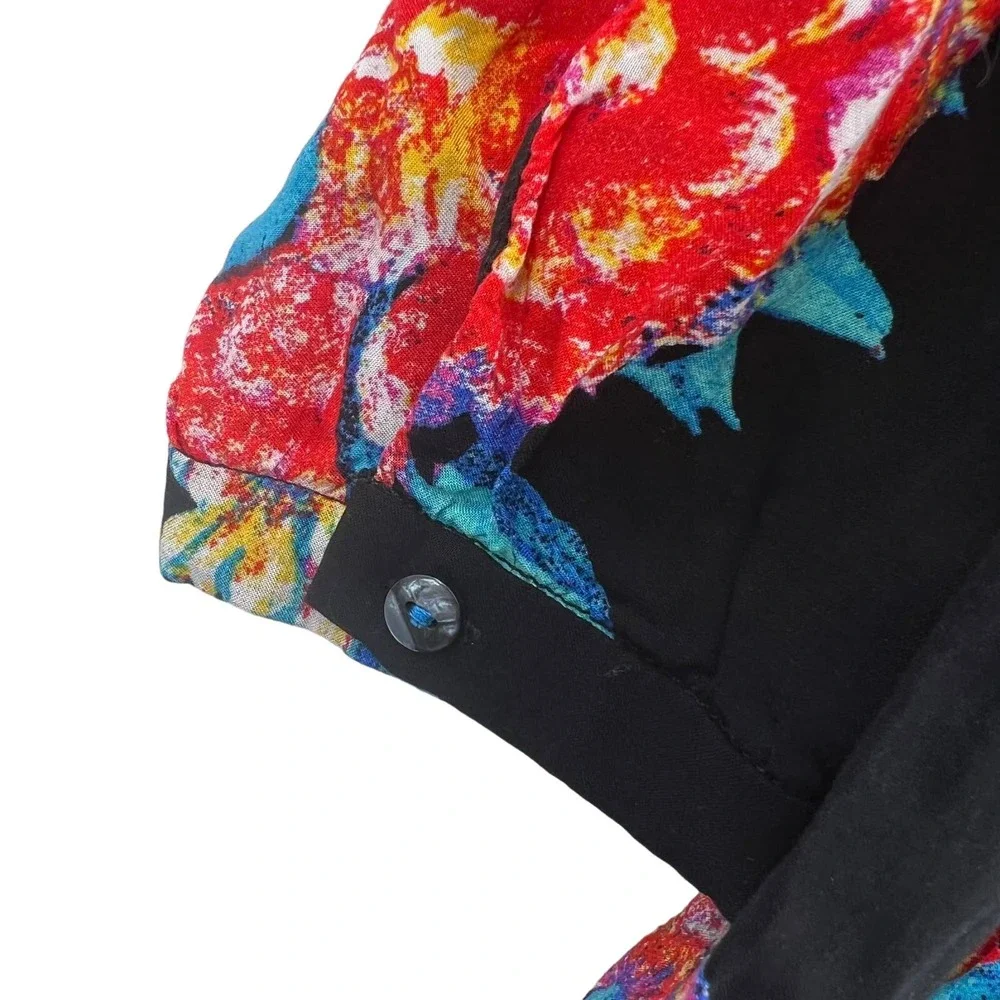 Anthropologie Maeve Woodland‎ Walk Black Floral Blouse Size 4